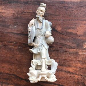 Vintage Toyo Ceramic Oriental Fisherman Statue Figurine Made In Japan decor